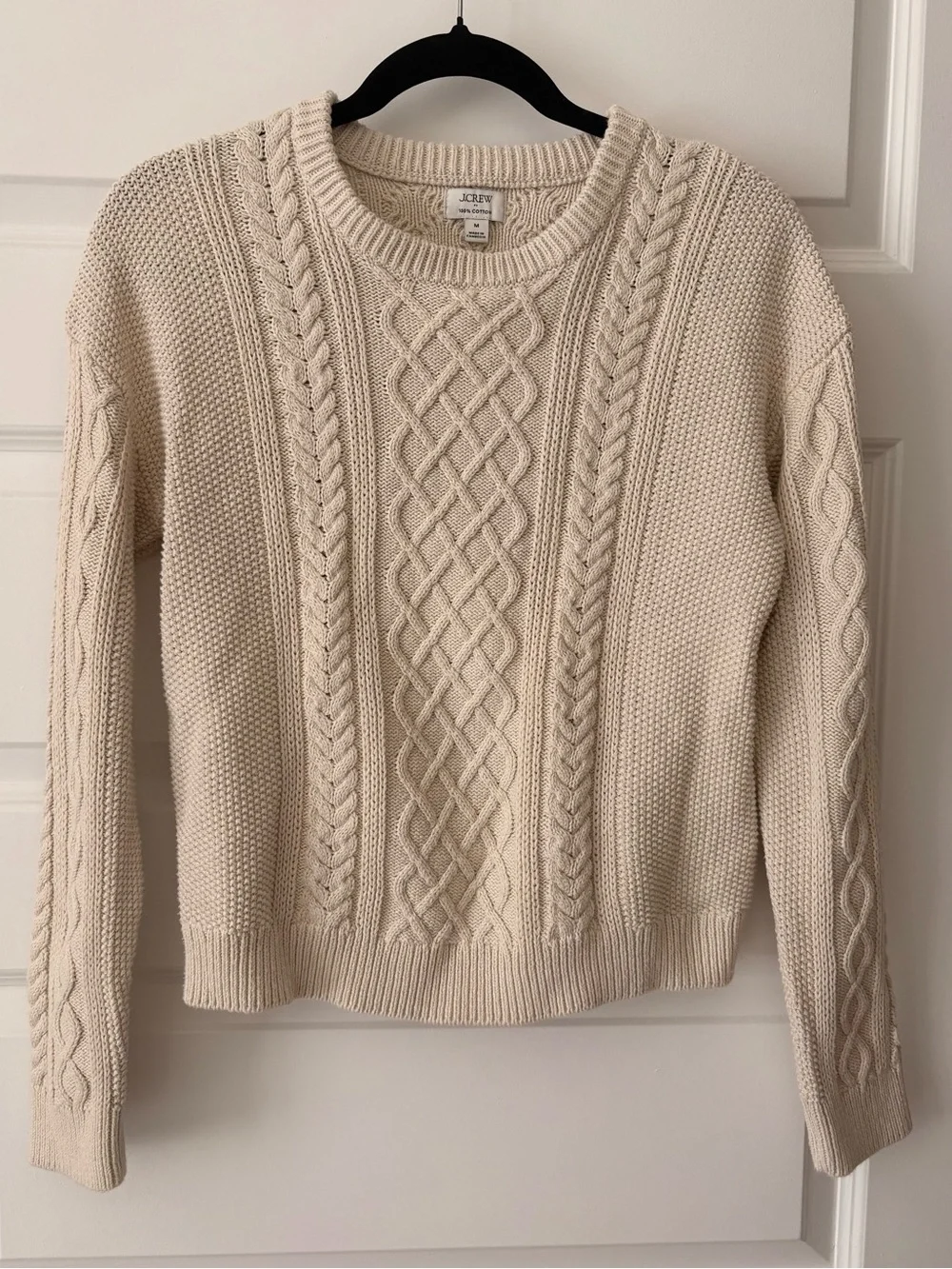J. Crew Cream Cotton Classic Sweater Cream Size Medium